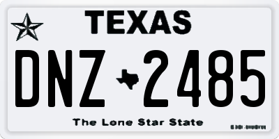 TX license plate DNZ2485