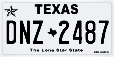 TX license plate DNZ2487
