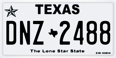 TX license plate DNZ2488