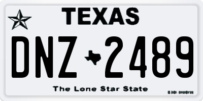 TX license plate DNZ2489