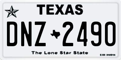 TX license plate DNZ2490