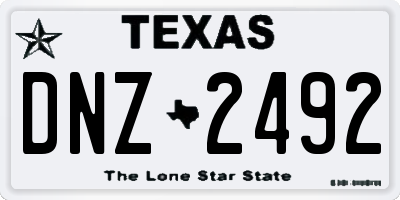 TX license plate DNZ2492