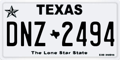 TX license plate DNZ2494