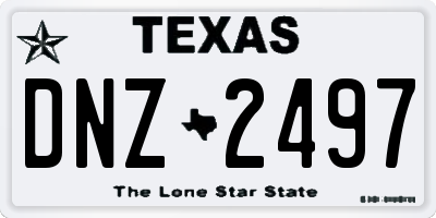 TX license plate DNZ2497