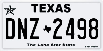 TX license plate DNZ2498