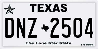 TX license plate DNZ2504