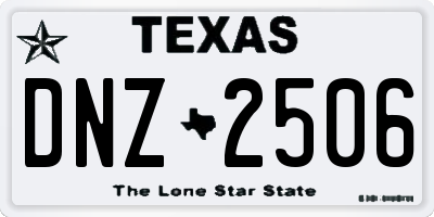 TX license plate DNZ2506