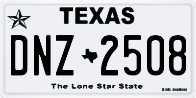 TX license plate DNZ2508