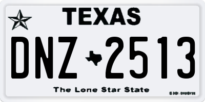 TX license plate DNZ2513