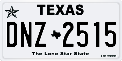 TX license plate DNZ2515