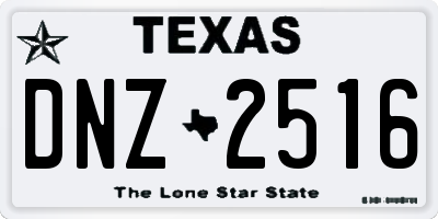 TX license plate DNZ2516