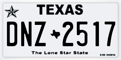TX license plate DNZ2517