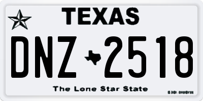 TX license plate DNZ2518