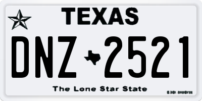 TX license plate DNZ2521