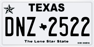 TX license plate DNZ2522