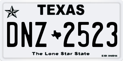 TX license plate DNZ2523