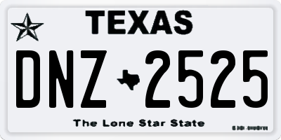 TX license plate DNZ2525