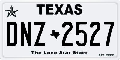 TX license plate DNZ2527
