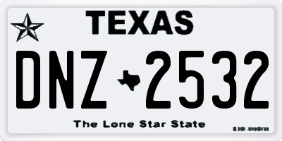 TX license plate DNZ2532