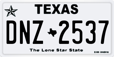 TX license plate DNZ2537