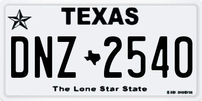 TX license plate DNZ2540