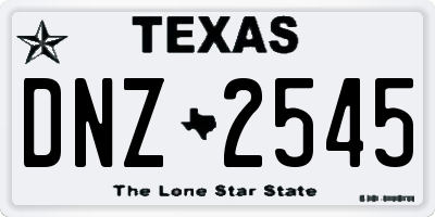 TX license plate DNZ2545