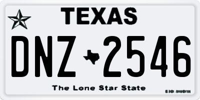 TX license plate DNZ2546