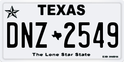 TX license plate DNZ2549