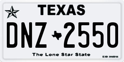 TX license plate DNZ2550