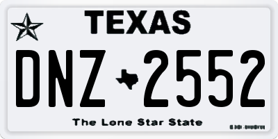 TX license plate DNZ2552
