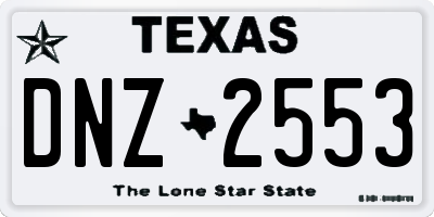 TX license plate DNZ2553