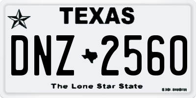 TX license plate DNZ2560
