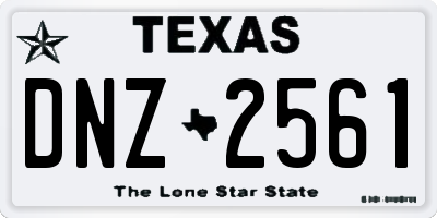 TX license plate DNZ2561