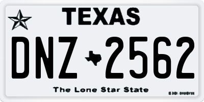 TX license plate DNZ2562