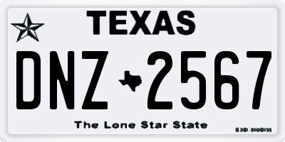 TX license plate DNZ2567