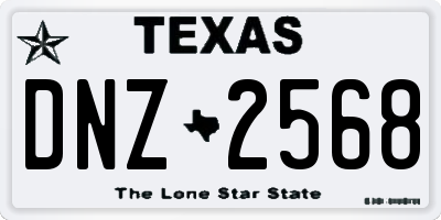 TX license plate DNZ2568