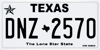 TX license plate DNZ2570