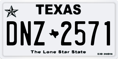 TX license plate DNZ2571