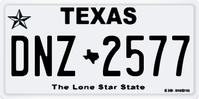TX license plate DNZ2577