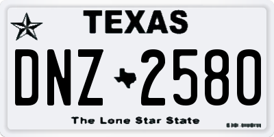 TX license plate DNZ2580