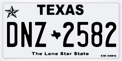 TX license plate DNZ2582