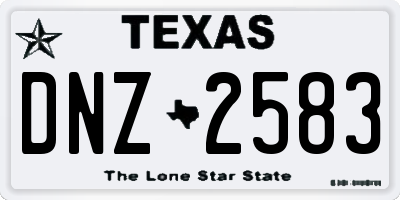 TX license plate DNZ2583