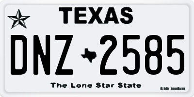 TX license plate DNZ2585