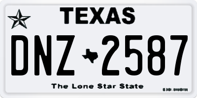 TX license plate DNZ2587
