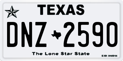 TX license plate DNZ2590