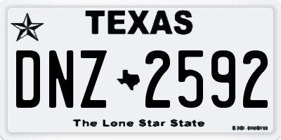 TX license plate DNZ2592