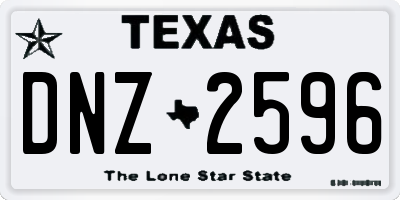 TX license plate DNZ2596