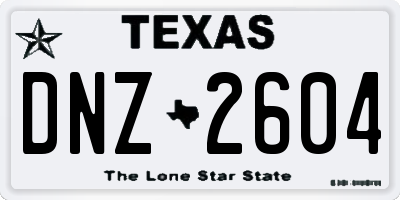TX license plate DNZ2604