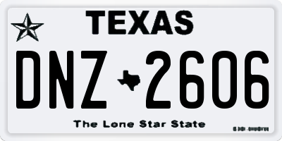 TX license plate DNZ2606