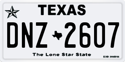 TX license plate DNZ2607